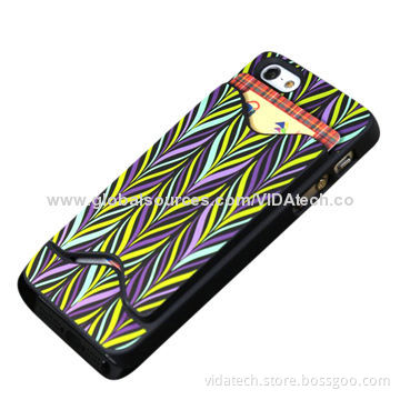Hard Plastic Case Cover with Credit Card Holder for iPhone 5 Slim Compact